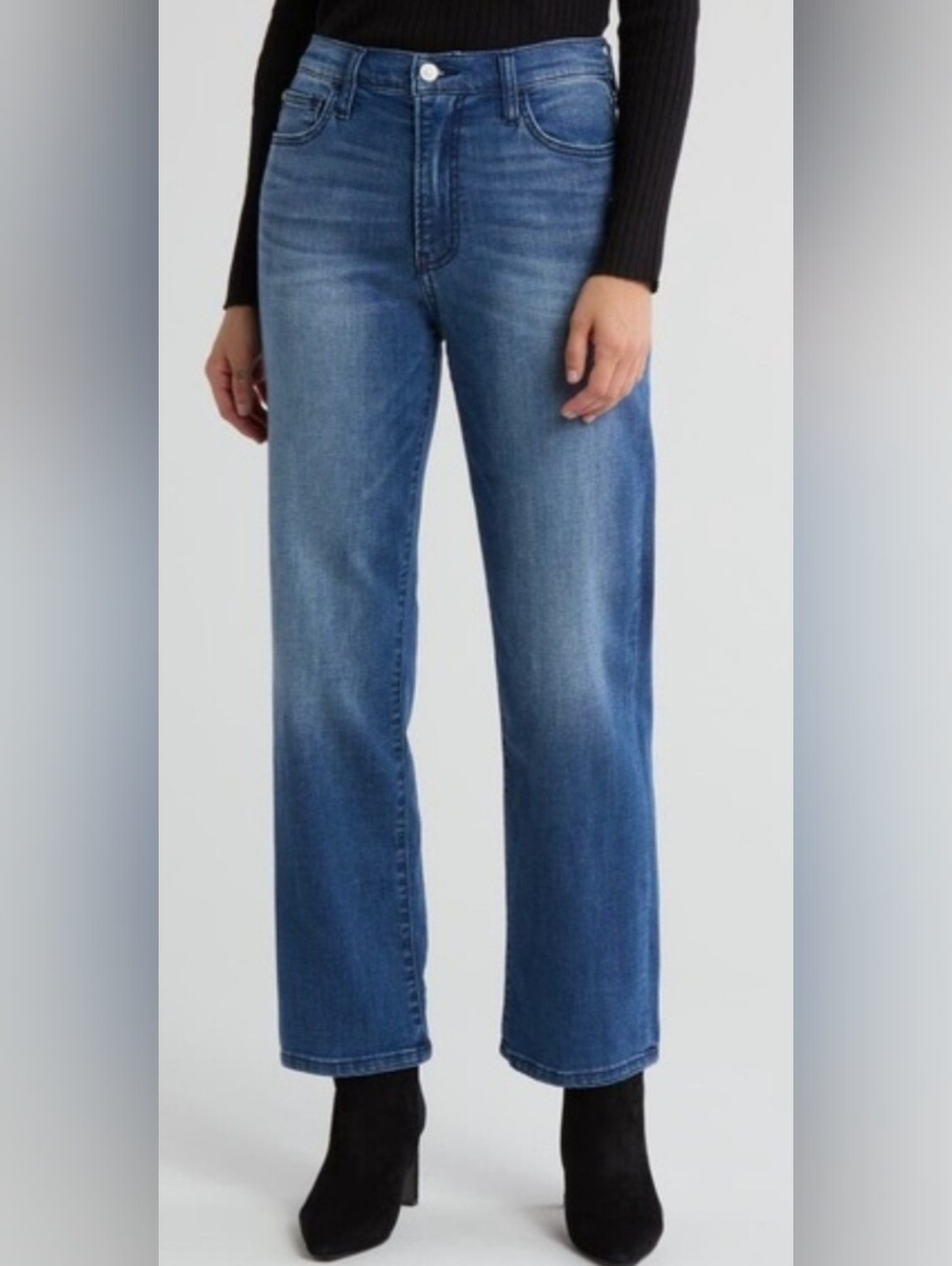 HUDSON Noa Yvonne High-Rise Straight Ankle Jeans Blue Denim Size 28